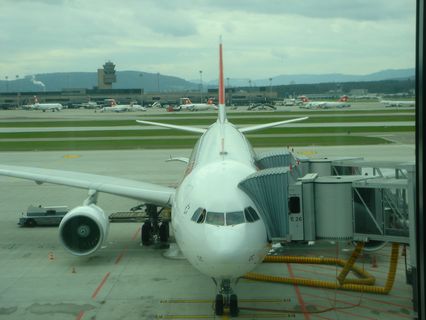 Zürich Flughafen kurz vor dem Start